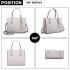 LH6809 - Miss Lulu Embellished Flower Leather Look Handbag - Light Grey LH6809 - Miss Lulu Embellished Flower Leather Look Handbag - Light Grey
